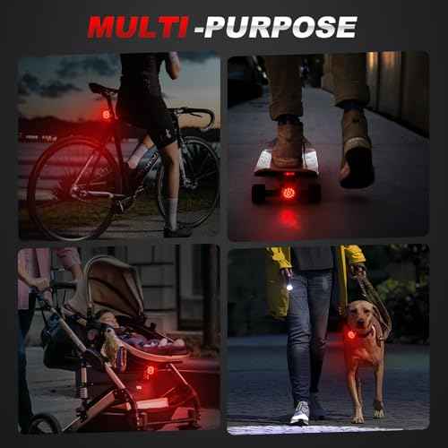 Ascher USB Rechargeable LED Bike Tail Lights 2 Pack, Bright Bicycle Cycling Rear Light, 4 Light Mode Options Safety Bike Light for Adults Kids Men Women Road Mountain(2 USB Cables Included)