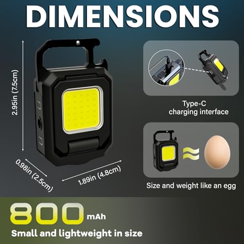 Black 2-Pack Rechargeable COB Work Light with Bottle Opener - Foldable & Hands-Free Camping, Car Repair, Emergency
