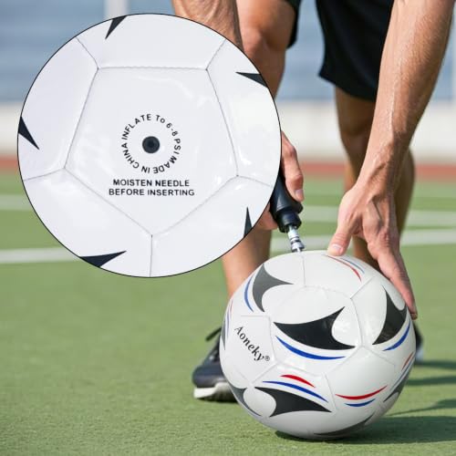 Soccer Ball with Pump - 1 Pack, White/Black/Blue/Red, Durable, Eco-Friendly