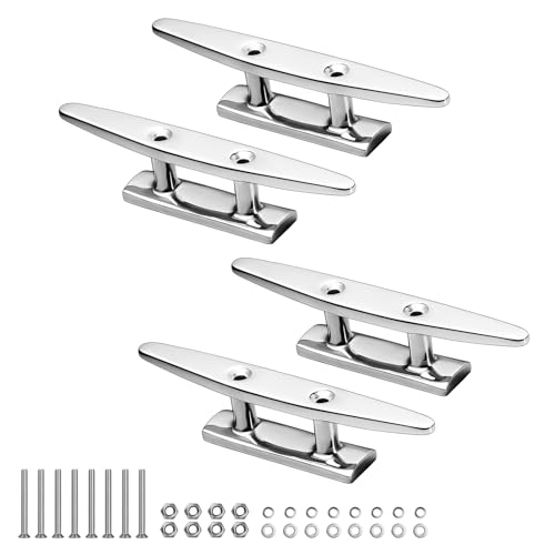 5 Inch Marine Grade Stainless Steel Boat Cleats Pack of 4 with Installation Hardware