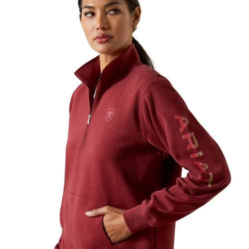 ARIAT womens Foundation Logo 1/2 Zip Sweatshirt