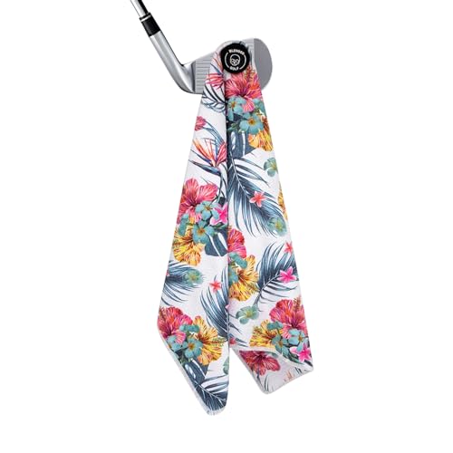 Magnetic Golf Towel with Clip - Microfiber Waffle Pattern for Men & Women - White