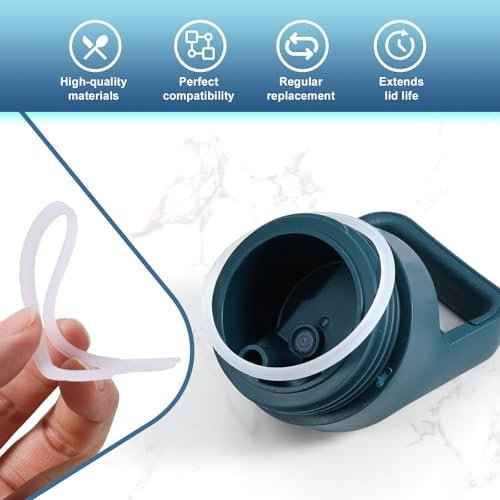 6pcs Water Bottle Seal Ring & Breather Plug Kit, Including 6 Breather Plug & 6 Cap O Ring Gasket Replacement Accessories Compatible with YETI Rambler Jr 12oz Kid Cup (Outer Diameter: 2.72x2.72 Inch)