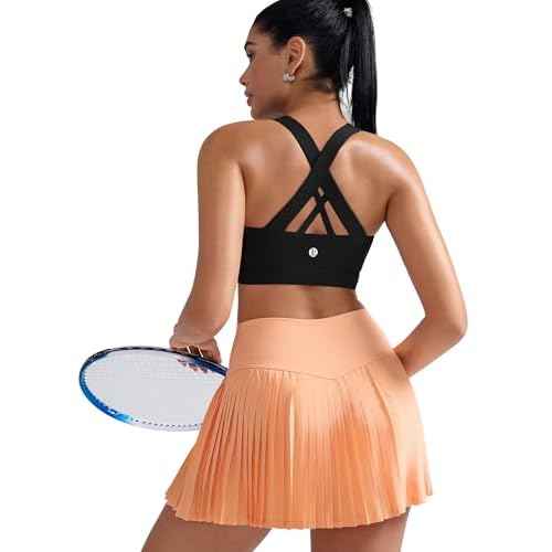 RUNNING GIRL Sports Bra for Women, Criss-Cross Back Padded Strappy Sports Bras Medium Support Yoga Bra with Removable Cups