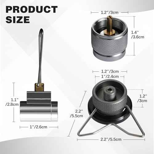 REDCAMP 3PCS Propane/Isobutane/Butane/Refill Adapters Set, Propane To Butane Adapter Conversion, Butane Fuel Canister Shifter, Great for Jetboil Fuel Canister, Backpacking Camping Stove Adapter
