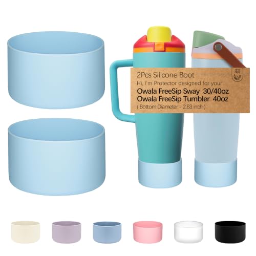 Blue Silicone Bottle Boots 2PCS for Owala FreeSip Sway 30oz & 40oz Bottles & Tumblers