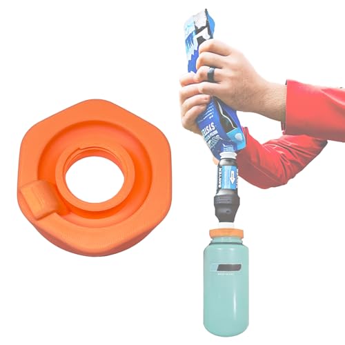 Orange Water Filter Adapter for Nalgene Wide Mouth Bottles & Sawyer Squeeze - Leak-Proof, Quick Connect
