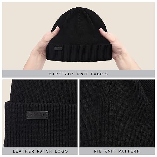 Cole Haan Men's Heritage Rib Cuff Wool Beanie Hat, One Size