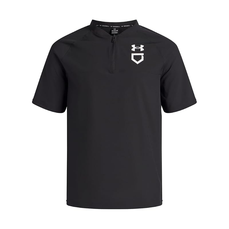 Under Armour Boys Utility Cage Jacket Short Sleeve, Black, Size YSM