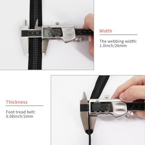 Heavy Duty Nylon Webbing Strap 1 Inch x 5 Yards for Climbing Rescue & Safety - Black