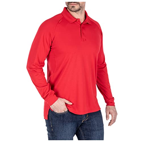 5.11 Tactical Men's Performance Long Sleeve Work Polo, 100% Polyester Fabric, Style 72049/72049T