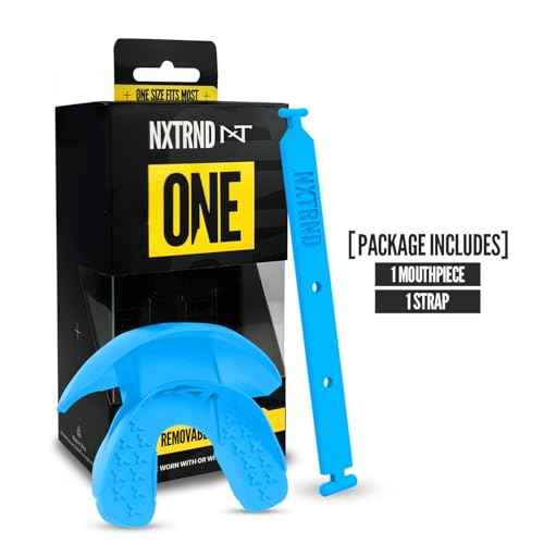 Nxtrnd One Football Mouth Guard, Strap Included, Fits Adult & Youth (Neon Blue)