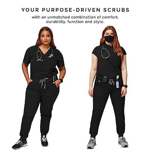 FIGS Zamora Jogger Scrub Pants for Women ? Slim Fit, 6 Pockets, Yoga Waistband, Ribbed Ankle Cuffs, Anti-Wrinkle