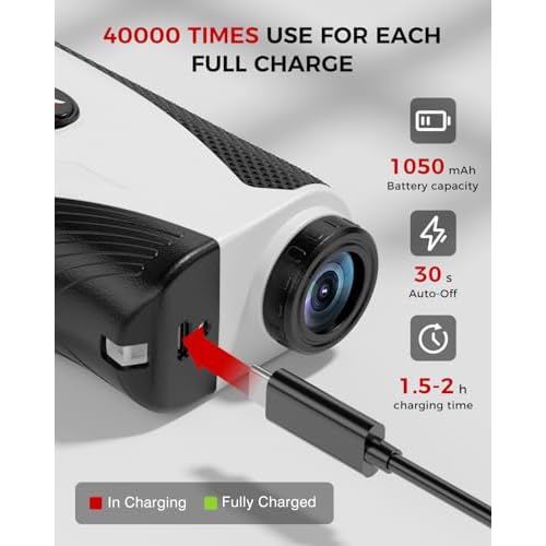 Golf Rangefinder with Slope - 1200 Yards Laser Range Finder with Flag Pole Locking Vibration, 7X Magnification rangefinder with Magnet Stripe