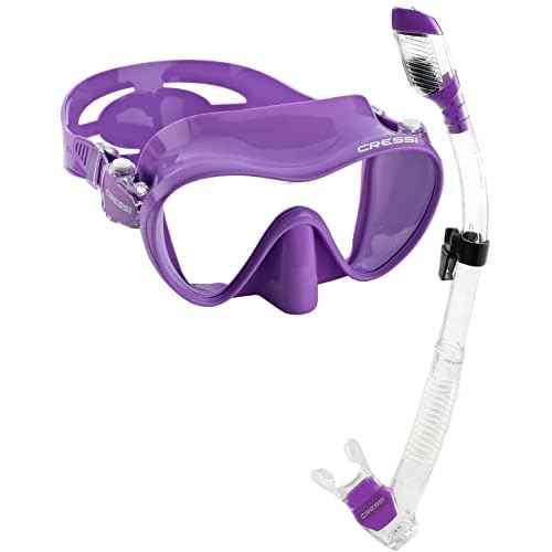 Cressi Italian Boutique Collection - Tempered Glass Lens Frameless Scuba Snorkeling Dive Mask, Lilac