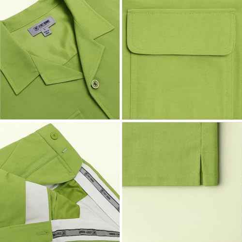 STACY ADAMS Men's Linen Shirt Pant Set