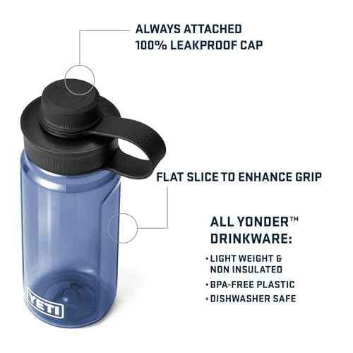 YETI Yonder Water Bottle with Yonder Tether Cap, Lightweight, Leakproof and BPA-Free