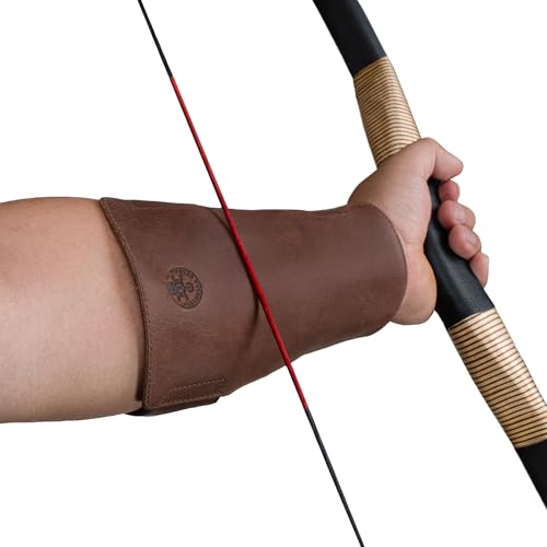 Leather Archery Arm Guard with Adjustable Straps - Handcrafted Shooting Protector