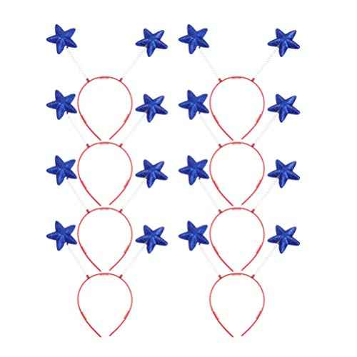 Lurrose 8pcs Star Head Boppers Martian Headband Antenna Headband Star Novelty s (Blue)