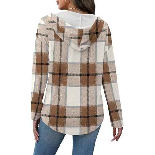 RUMIA Womens Tops V Neck Button Sweatshirt for Women Pullover Long Sleeve Shirts Fall Outfits 2025 Loose Fit S-3XL