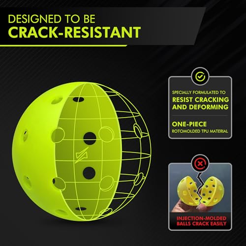 Pickleball Balls 4 Pack - USAPA Approved Outdoor Durable Green Balls