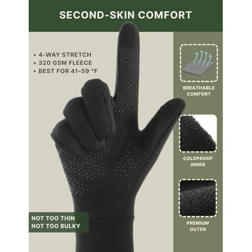 Lightweight Running Winter Gloves, Touch Screen Warm Gloves Liners for Cycling Biking Sporting Driving for Men Women X1