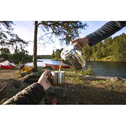 Coghlan's Stainless Steel Coffee Pot - 12 Cup Percolator for Camping, Outdoor Adventures, and Stovetop Brewing - Durable, Portable Coffee Brewer for Classic Flavor