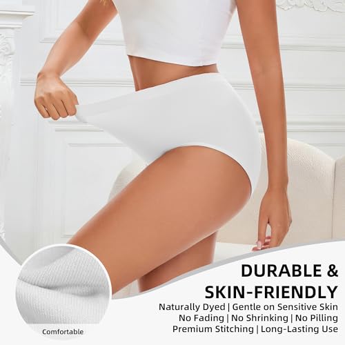 Women's Seamless Full Coverage Underwear Briefs 3-Pack - Medium White