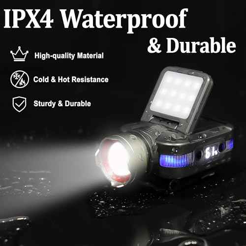 ISUNMEA Hard Hat Clip Lights, 2-Pack 800lm Rechargeable Clip on Cap Lights, 180¡Æ Adjustable Waterproof Bright Headlamp Flashlight Led Hat Light for Running, Fishing, Camping, Hunting, Working