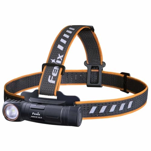 Fenix HM61R v2.0 Rechargeable Headlamp, 1600 Lumen L-Shape 90 Degree Right Angle Flashlight with Dual White and Red LEDs and LumenTac Organizer
