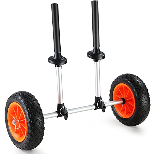 Kayak Cart 280lbs Load Capacity with Solid 10 Inch Tires, Adjustable Width & Foam Protection