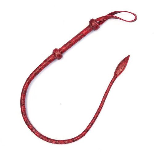 HHAura Leather Flogger, Leather Whip Single Tail Whip 1 Metre Length Braided Leather Rider for Equestrian Sports (Red)