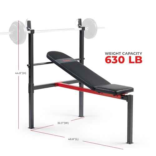 Sunny Health & Fitness Compact Premium Incline Bench Press Bar Rack Set & Optional Leg Extension Developer, Preacher Curl for Solid Strength Training Home Gym
