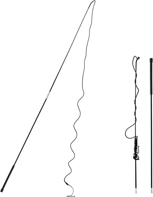 Horse Lunge Whip Training Stick and Whip 5.9 Feet Long Whip+6.3 Feet Drop for Dogs Horses(Can Detachable into Two Sections) (Black)