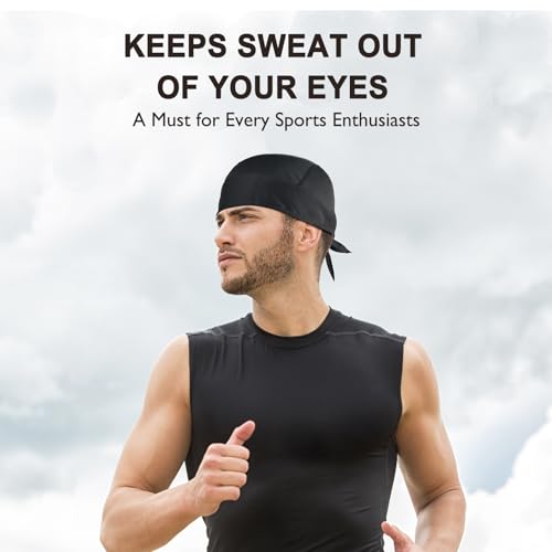 Breathable Doo Rags for Men 6 Pack Sweat-Wicking Cooling Skull Caps with Line Variations