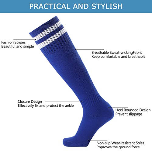 Kids Soccer Shin Guards Set with Socks - 4 Pairs White Black Red Blue, Adjustable for Ages 3-6