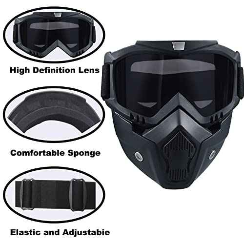 Paintball Mask Anti Fog,Tactical Full Face Mask Ski Mask Goggles Detachable Adjustable,Motorcycle Riding Face Protection