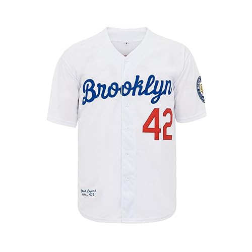 Men's Black Legend Baseball Jersey #42 Vintage Embroidered Retro Hip Hop Jersey Stitched