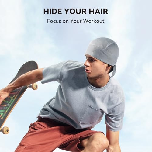 Breathable Doo Rags for Men 6 Pack Sweat-Wicking Cooling Skull Caps with Line Variations
