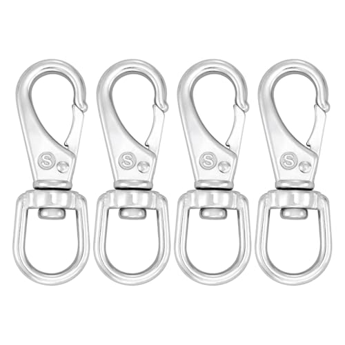 Stainless Steel 304 Flag Clips for Flagpole Rope - 3.5 Inch, 4 Pack