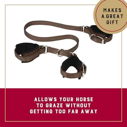 Weaver Equine 3-Way Brown Horse Hobble, Snug Felt Lined Nylon Hobble with Nickel Plated Hardware, Adjustable Horse Hobbles To Curb Pawing, Kicking