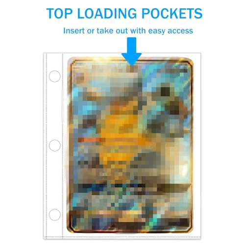Mini Card Binder Blue - Holds 80+ Trading Cards, Zipper Closure, Portable
