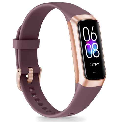 Fitness Tracker, 1.1" AMOLED Touch Screen Smart Watches, Step Counter with 24/7 Heart Rate Blood Pressure Sleep Monitor, Calorie Pedometer for Women Men