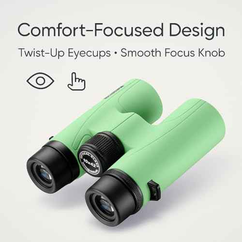 Barska Crush 10x42 Binoculars ? Lightweight, Compact & Shockproof Design in Bright Colors for Hiking, Travel, Concerts, Sports, Great Gift Idea ? Case & Strap Included