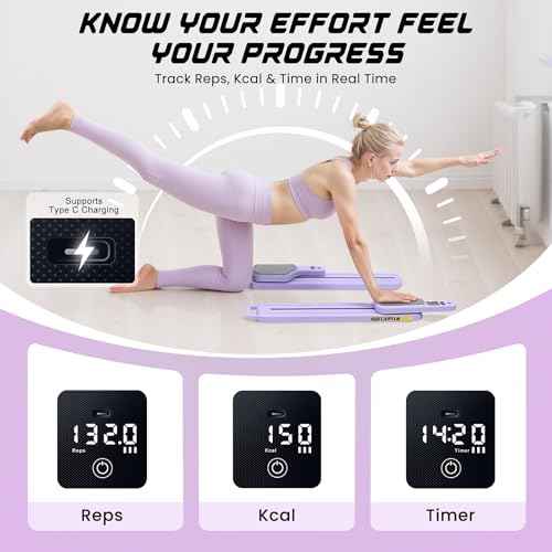 Pilates Equipment, Pilates Board - Multifunctional Pilates Reformer, Reformer Pilates Machine with Reps,Kcal & Timer Display, Home Pilates Kit with Resistance Bands - Workout Sets for Women