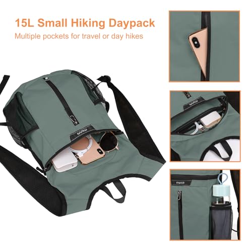 Lightweight Hiking Backpack with Foldable Design and Front Pocket - Travel Daypack