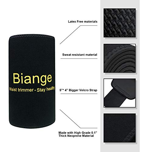 M Neoprene Waist Trainer for Men Women Belly Wrap with Back Support - Black, 38"