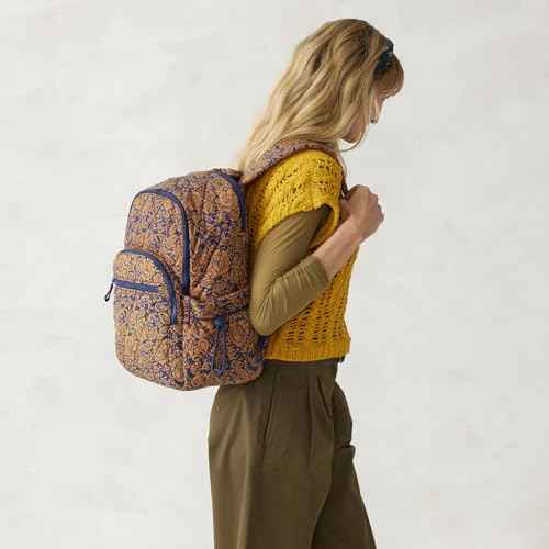 Vera Bradley Women's Featherweight Bancroft Backpack, Lotus Montage Roasted Pecan, One Size