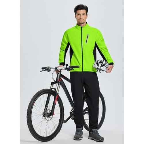 baleaf Men's Winter Cycling Jackets Water Resistant Thermal Running Softshell Jacket Warm Cold Weather Pockets