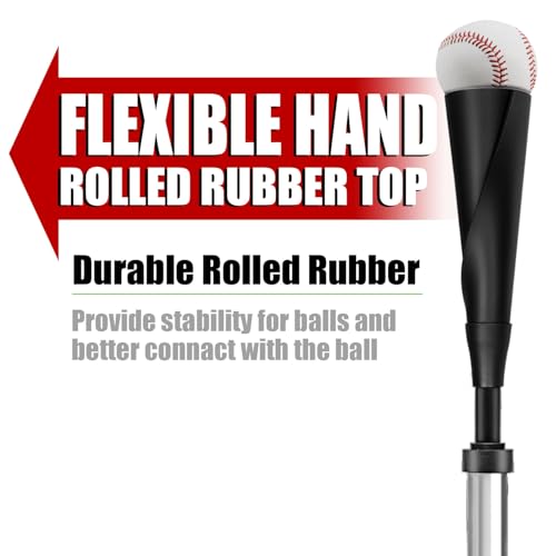 Portable Baseball Batting Tee Adjustable 25-37 Inches with Carry Bag - Silver